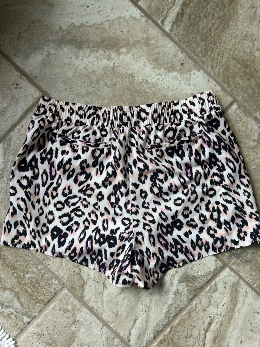 GUC Women's Johnny Was Calme Pink Black leopard underwear Athletic Shorts XL